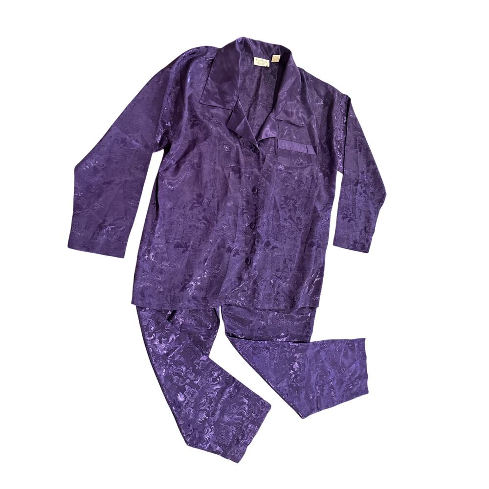 Vintage 1990's Victoria's Secret Gold Label Purple Pajama Set